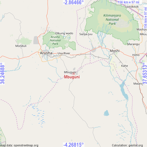 Mbuguni on map