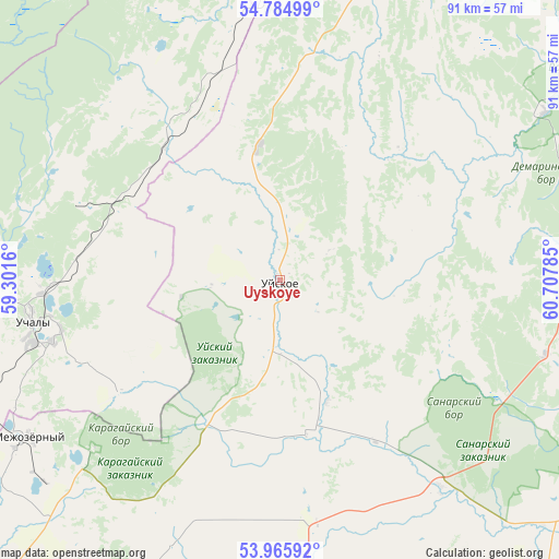 Uyskoye on map