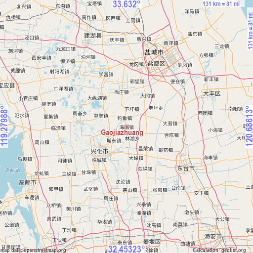 Gaojiazhuang on map