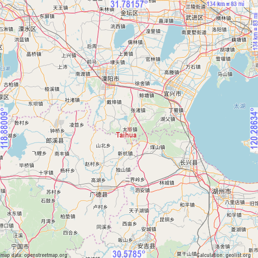 Taihua on map