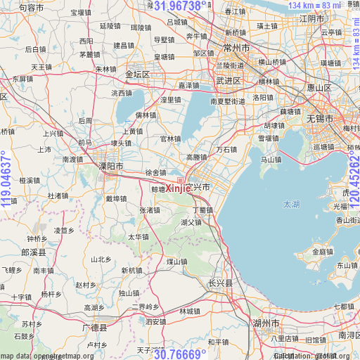 Xinjie on map