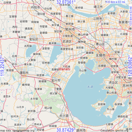 Wanshi on map