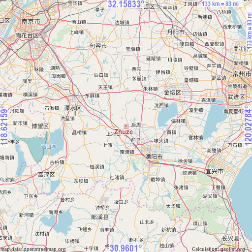 Zhuze on map