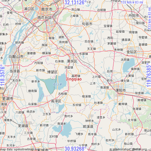 Jingqiao on map