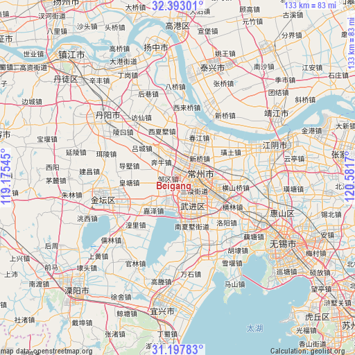 Beigang on map
