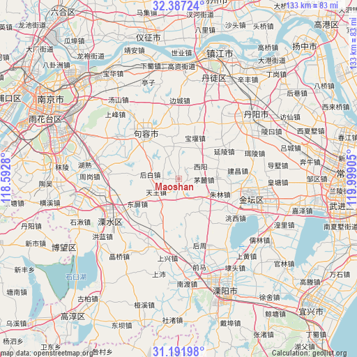 Maoshan on map