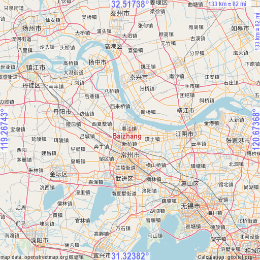 Baizhang on map