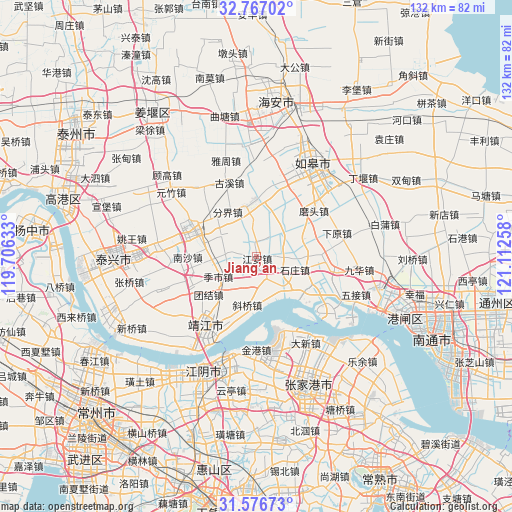 Jiang’an on map