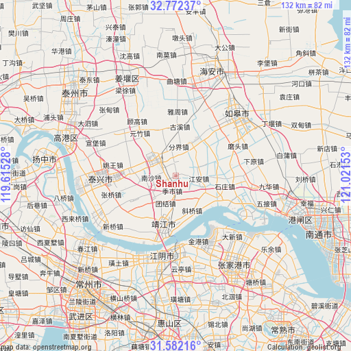 Shanhu on map