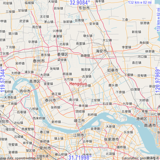 Hengduo on map