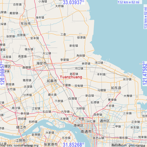 Yuanzhuang on map