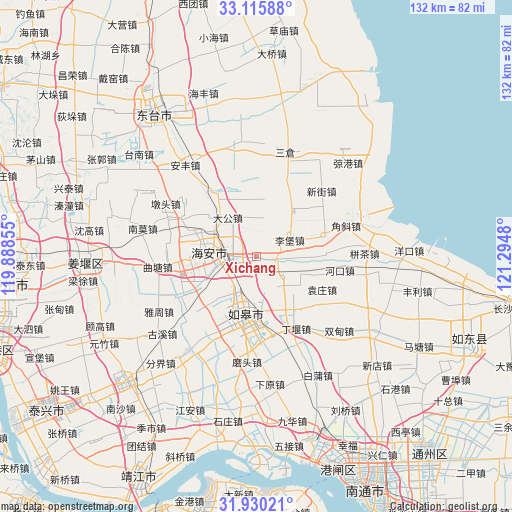 Xichang on map