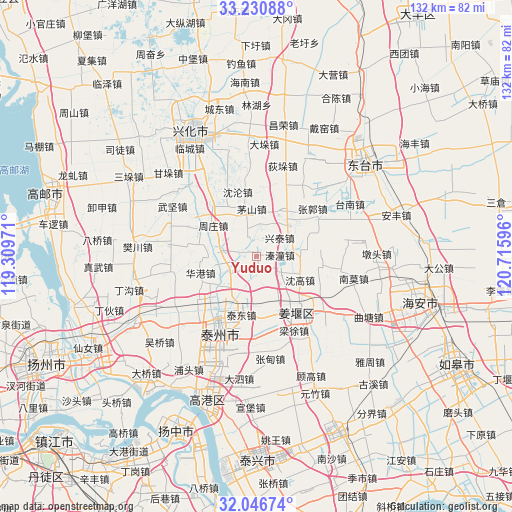 Yuduo on map