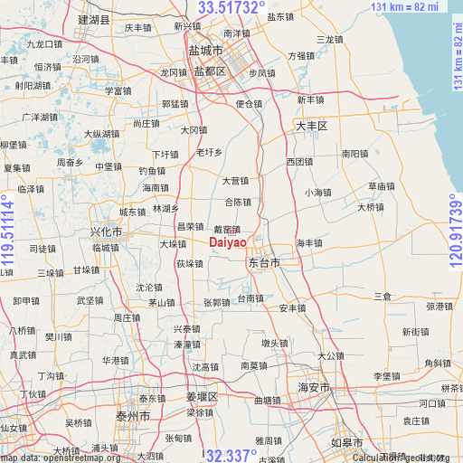 Daiyao on map