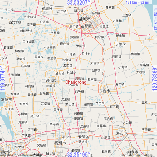 Changrong on map