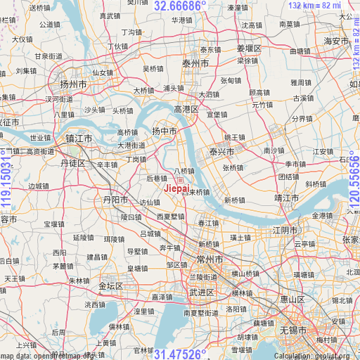 Jiepai on map