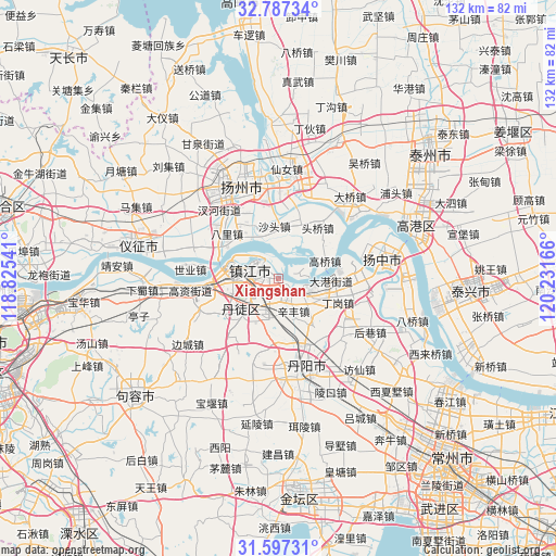 Xiangshan on map