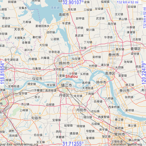 Shatou on map