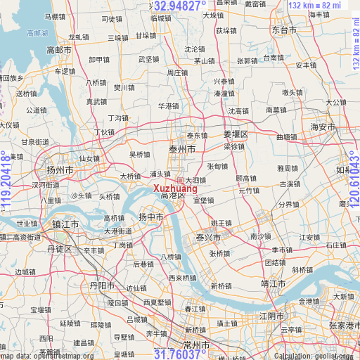 Xuzhuang on map