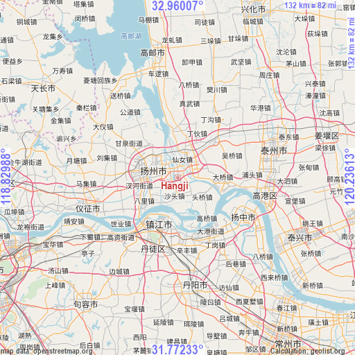 Hangji on map