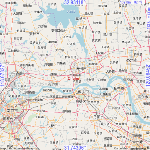 Chahe on map