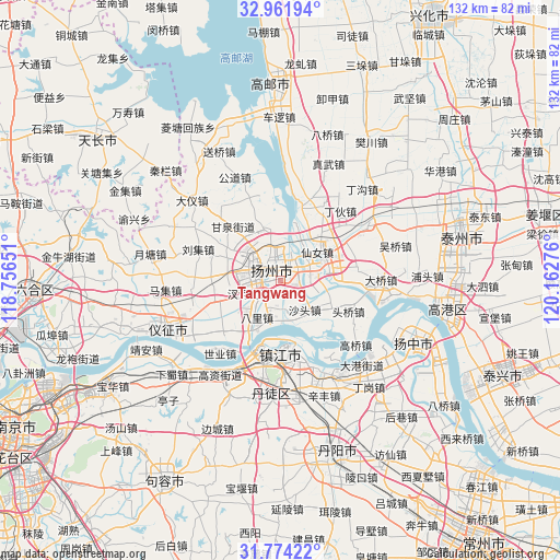 Tangwang on map