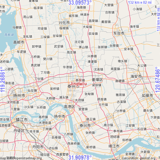 Jingtailu on map