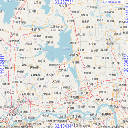 Guoji on map