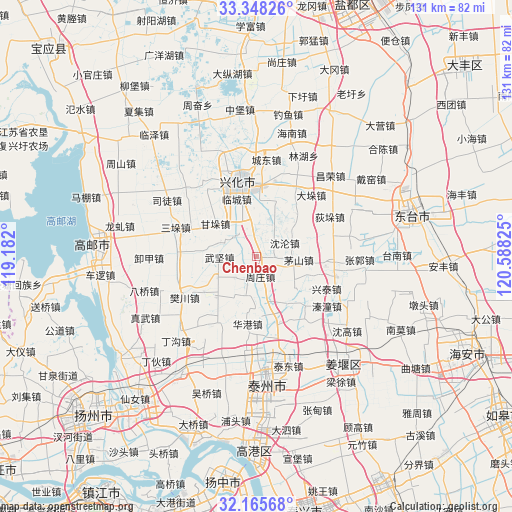 Chenbao on map