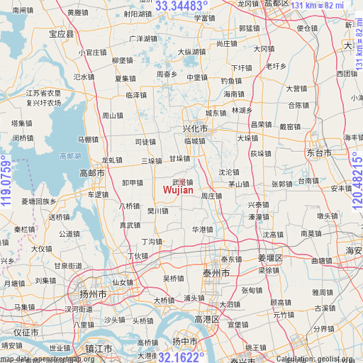 Wujian on map