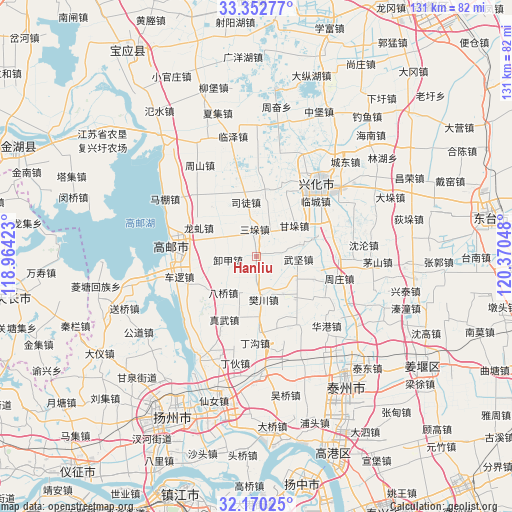 Hanliu on map