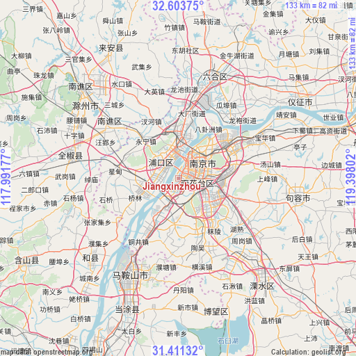 Jiangxinzhou on map