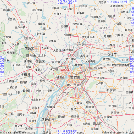 Taishan on map