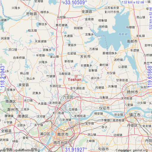 Yeshan on map