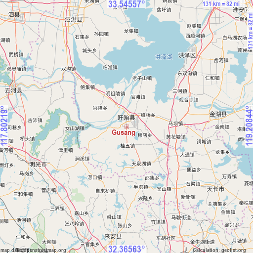 Gusang on map