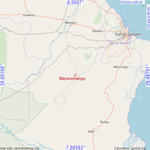 Maneromango on map