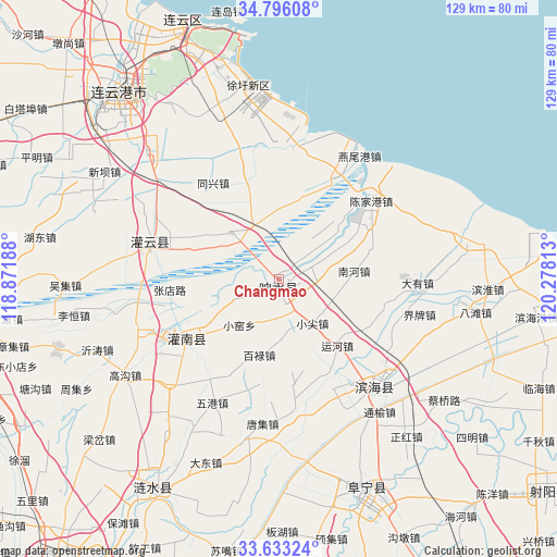 Changmao on map