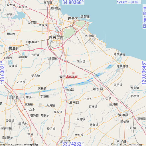 Baixian on map