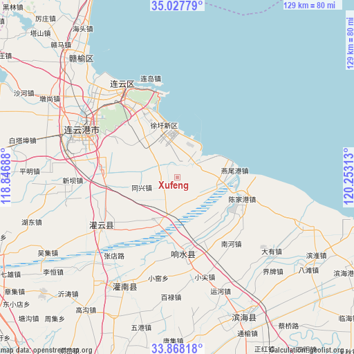 Xufeng on map