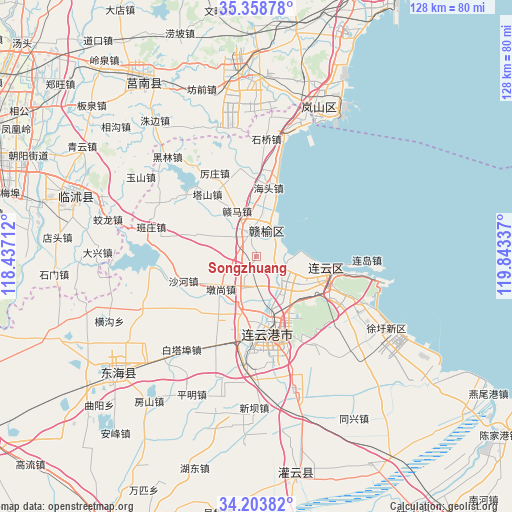 Songzhuang on map