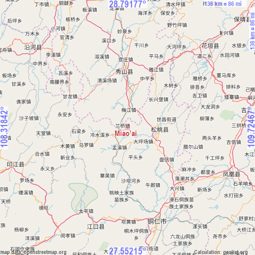 Miao’ai on map