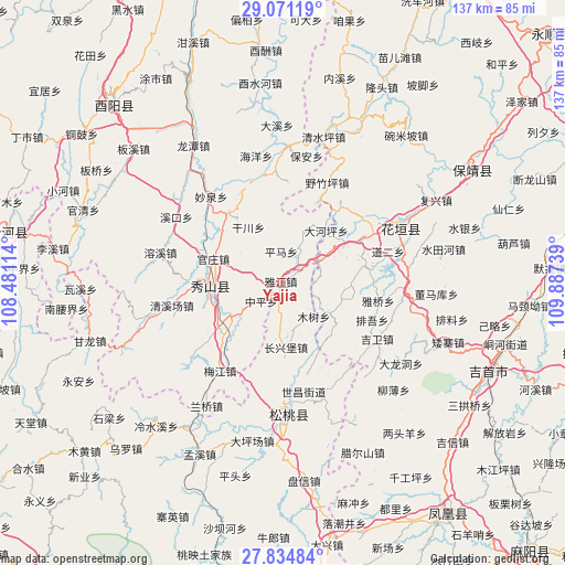 Yajia on map