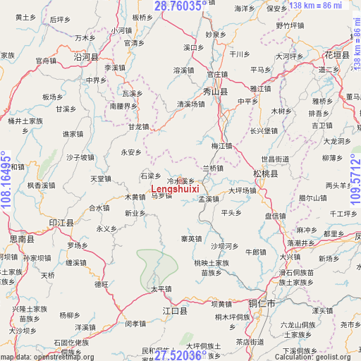 Lengshuixi on map