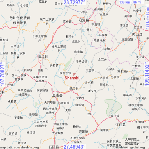 Shanshu on map