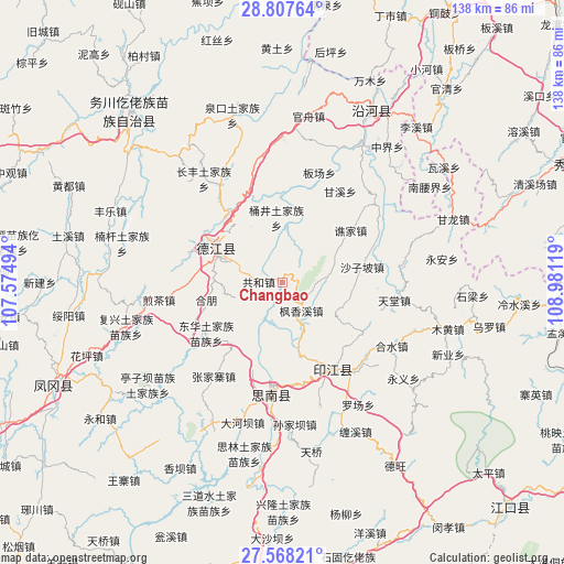 Changbao on map