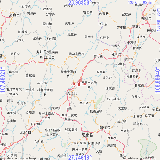 Jingjiao on map