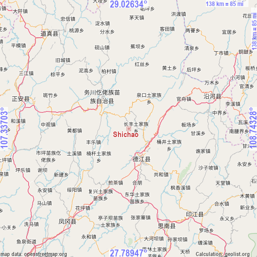 Shichao on map