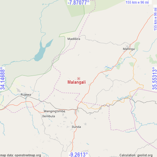 Malangali on map