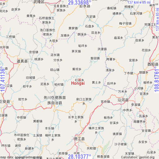 Hongsi on map