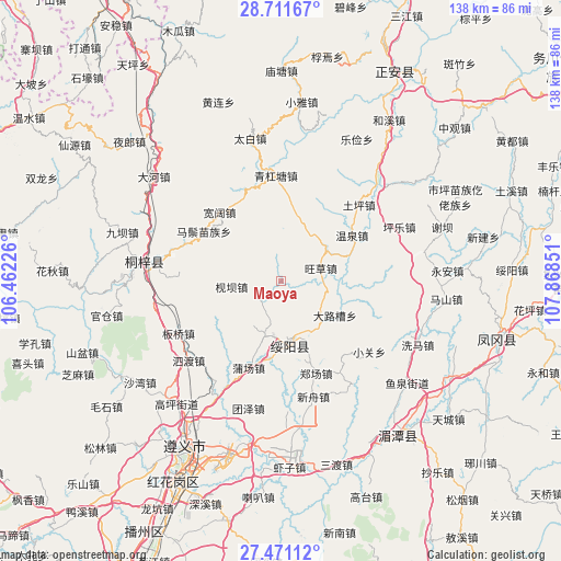 Maoya on map